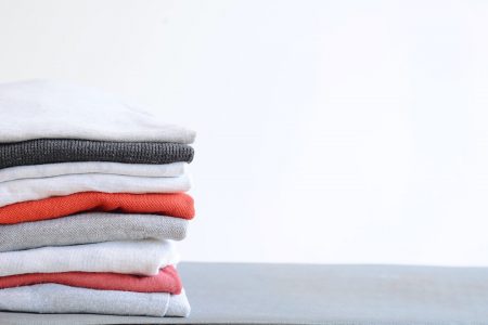 Ethical Sustainable Clothing in a stack