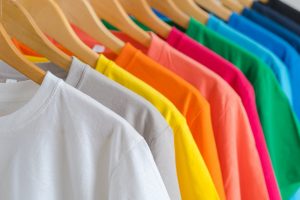 Colorful shirts from fair trade fashion brands
