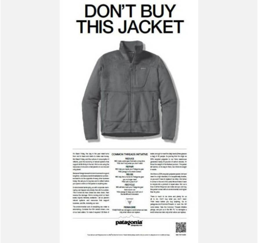 パタゴニアの「このジャケットを買わないで」